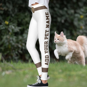 Persoonlijke huisdierliefhebber bruine riem gesp w leggings