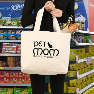 Persoonlijke huisdierliefhebber kat moeder script  grote tote bag