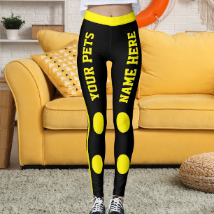 Persoonlijke huisdiermoeder stijlvolle gele zwarte leggings