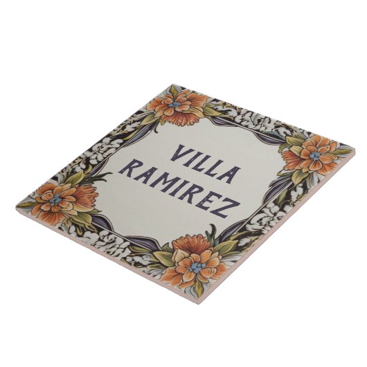 Persoonlijke huisnaam Bord Hawaii Bloemen Plaque Tegeltje (Zijkant)