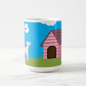 Persoonlijke huisnaam van hond met roze hond koffiemok (Center)