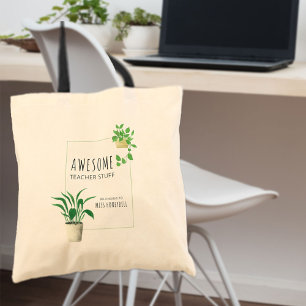 Persoonlijke huisplanten voor leuke leraren tote bag