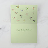 Persoonlijke Hummingbird Happy Birthday Card Kaart (Binnen)