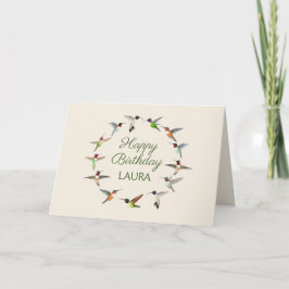 Persoonlijke Hummingbird Happy Birthday Card Kaart