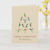 Persoonlijke Hummingbird kerstboomkaart Kaart (Gele Bloem)