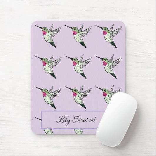 Persoonlijke Hummingbird Lavender Mousepad Muismat (Met muis)