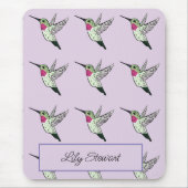 Persoonlijke Hummingbird Lavender Mousepad Muismat (Voorkant)