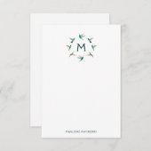 Persoonlijke Hummingbird Note Kaart (Voorkant / Achterkant)