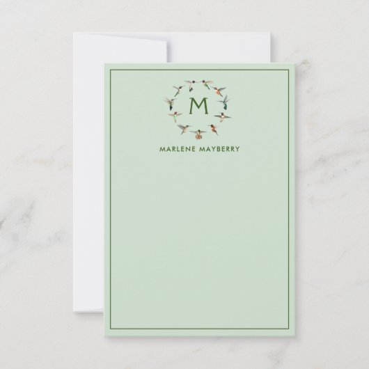 Persoonlijke Hummingbird Note Kaart (Voorkant)