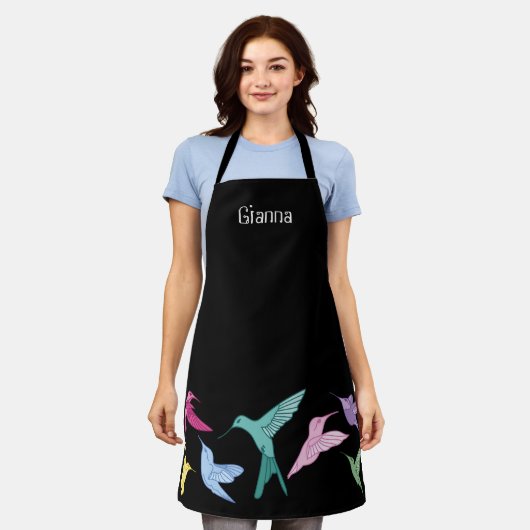 Persoonlijke Hummingbird Print Schort (Gedragen)