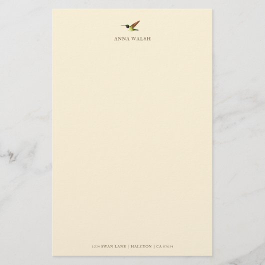 Persoonlijke Hummingbird Stationery van Ecru Anna Briefpapier (Voorkant)