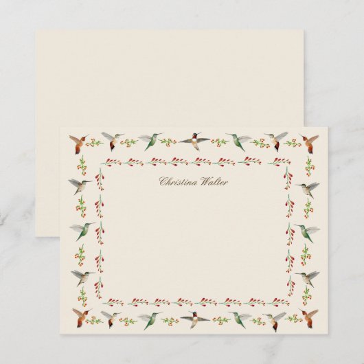 Persoonlijke Hummingvogels Notitiekaartje (Voorkant / Achterkant)