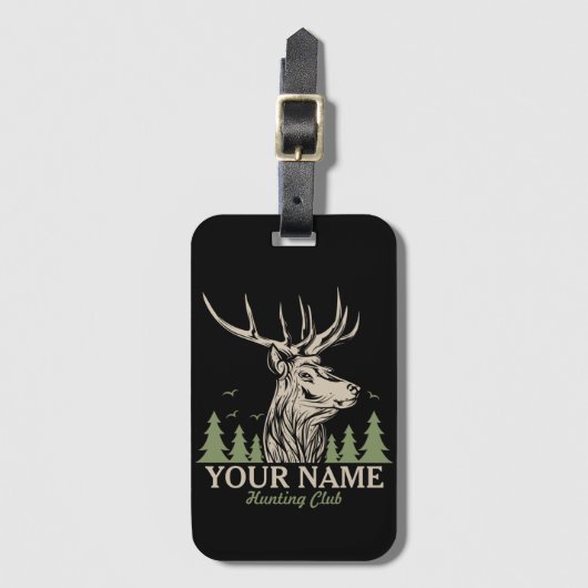 Persoonlijke Hunter Deer Elk Antler Hunting Club Bagagelabel (Voorkant (verticaal))
