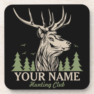 Persoonlijke Hunter Deer Elk Antler Hunting Club Bier Onderzetter