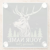 Persoonlijke Hunter Deer Elk Antler Hunting Club Glazen Onderzetter (Achterkant)