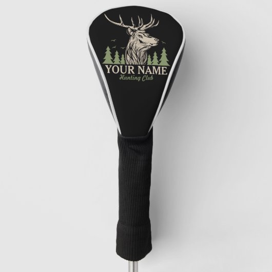 Persoonlijke Hunter Deer Elk Antler Hunting Club Golfheadcover (Voorkant)