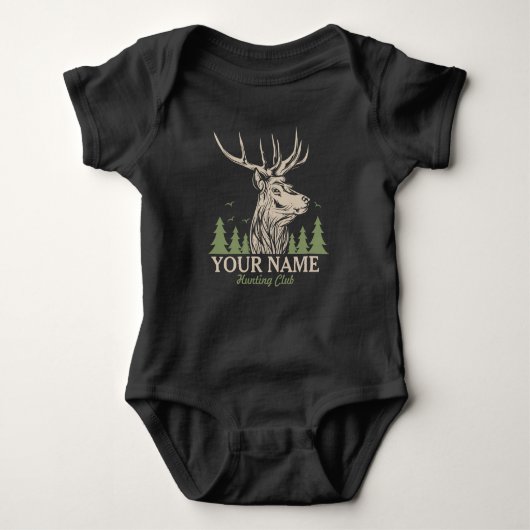 Persoonlijke Hunter Deer Elk Antler Hunting Club Romper (Voorkant)