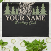 Persoonlijke Hunter Deer Elk Antler Hunting Club Theedoek (Gevouwen)