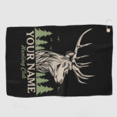 Persoonlijke Hunter Deer Elk Geweih Jachtclub Golfhanddoek (Horizontaal)
