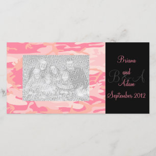Persoonlijke Hunter Girl Pink Camo Lijst Fotokaart Aankondiging