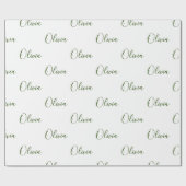 Persoonlijke Hunter Green Elegant Name Cadeaupapier (Vlak)