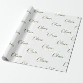Persoonlijke Hunter Green Elegant Name Cadeaupapier (Uitgerold)