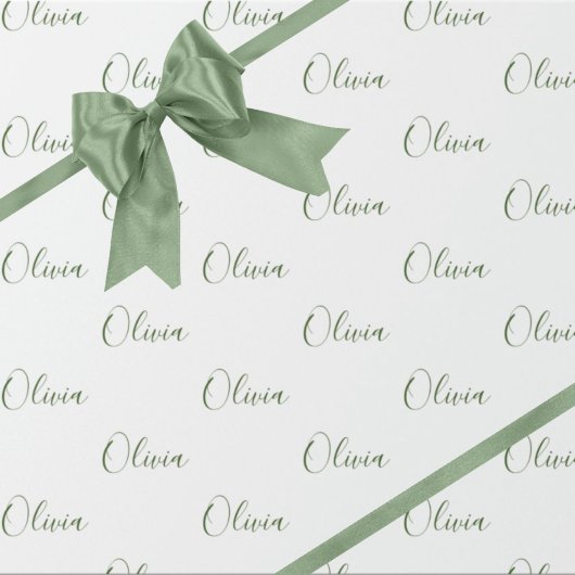 Persoonlijke Hunter Green Elegant Name Cadeaupapier