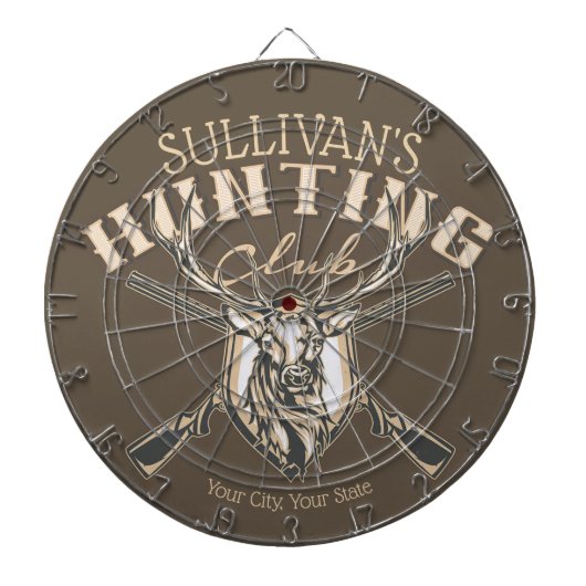 Persoonlijke Hunter NAME Deer Rifle Hunting Club Dartbord (Voorkant)