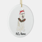 Persoonlijke Husky Kerstmis Keramisch Ornament (Rechts)