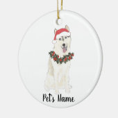 Persoonlijke Husky Kerstmis Keramisch Ornament (Links)