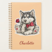 Persoonlijke Husky met aangepaste naam Planner (Voorkant)