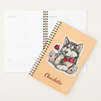 Persoonlijke Husky met aangepaste naam Planner
