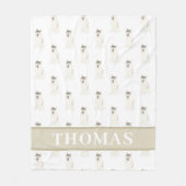 Persoonlijke Husky Roze & Wit Fleece Deken (Voorkant)