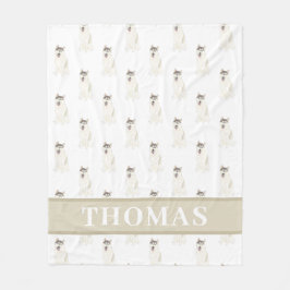 Persoonlijke Husky Roze & Wit Fleece Deken