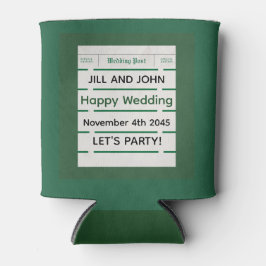 Persoonlijke huwelijks krant koeler wrap blikje