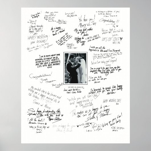 Persoonlijke huwelijks poster voor gastwensen