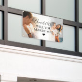 Persoonlijke huwelijksaanzoek buiten met 2 foto's spandoek (Buitenkant Gebouw)