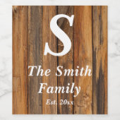 Persoonlijke huwelijksband voor monogram op naam wijn etiket (Enkel label)