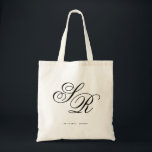 Persoonlijke huwelijksbegroeting met monogram init tote bag<br><div class="desc">Klik op de "Aanpassen" knop om de initialen naar jouw gewenste uitzicht te verplaatsen! Bekijk zeker de 100  huwelijks tassen in mijn winkel!</div>