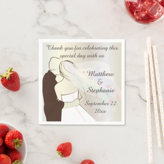 Persoonlijke huwelijksbride en bruom servet (Insitu)