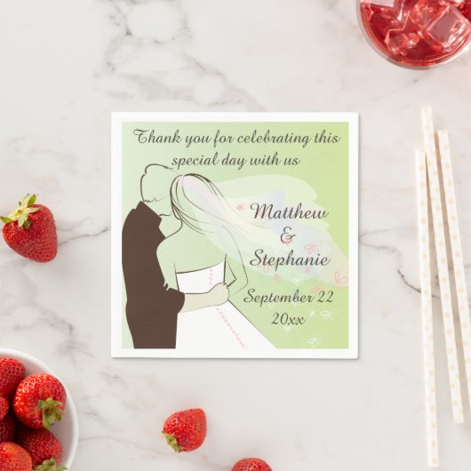 Persoonlijke huwelijksbride en bruom servetten (Insitu)