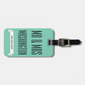 Persoonlijke huwelijkscadeau bagagesticker voor Mr Bagagelabel (Voorkant horizontaal)