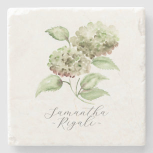 Persoonlijke huwelijksfavorieten Groene Hydrangea Stenen Onderzetter