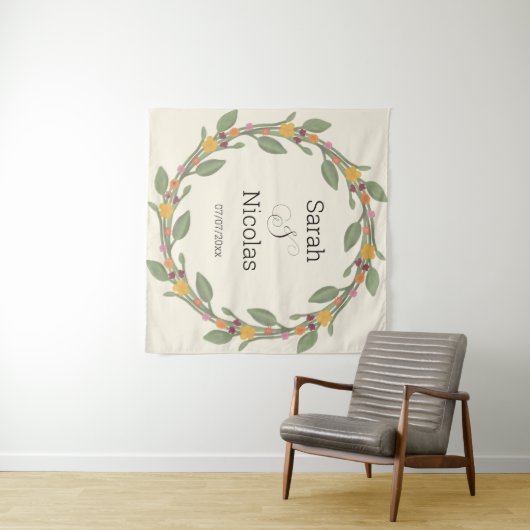 Persoonlijke huwelijksfeest muurposter wandkleed (In Situ (horizontaal))