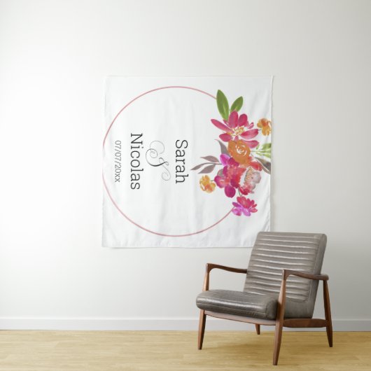 Persoonlijke huwelijksfeest muurposter wandkleed (In Situ (horizontaal))