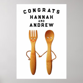 Persoonlijke huwelijksfelicitatiedecoratie poster