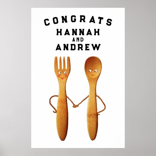 Persoonlijke huwelijksfelicitatiedecoratie poster (Voorkant)