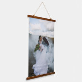 Persoonlijke huwelijksfoto hangend wandkleed (Gebogen)