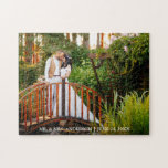 Persoonlijke huwelijksfoto legpuzzel<br><div class="desc">Persoonlijke naam en datum bruiloft Foto Jigzaag Puzzle</div>