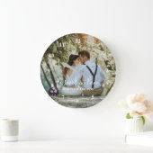 Persoonlijke huwelijksfoto met moderne kalligrafie grote klok (Huis)